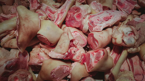 Full frame shot of pink for sale in market