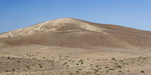 View of desert against clear sky