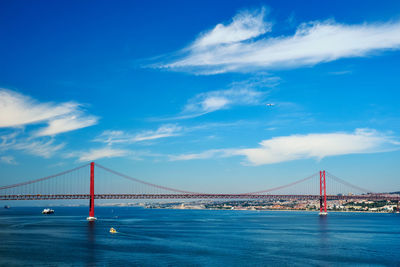 View of suspension bridge against sky