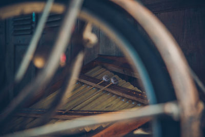 Close-up of bicycle wheel