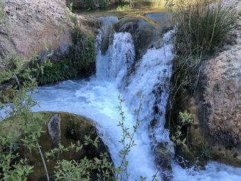 Scenic view of waterfall