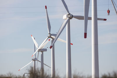 Row of wind turbines