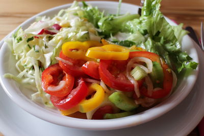 Close-up of salad served in bowl