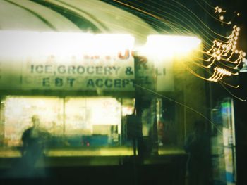 View of illuminated lights at night