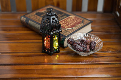 Close-up of food on table