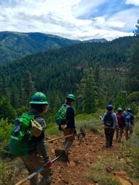 Man hiking on mountain