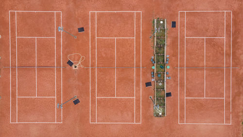 Aerial view of sports court