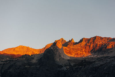 Scenic view of mountain against clear sky