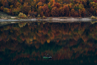 Reflection of trees in lake during autumn