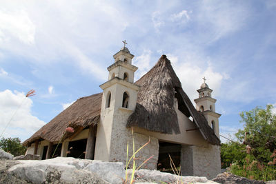 Low angle view of building against sky