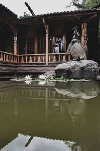 Statue of birds in water