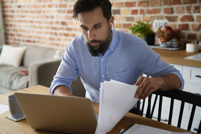 Businessman working at office