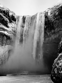 Scenic view of waterfall