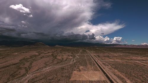 Scenic view of landscape against cloudy sky