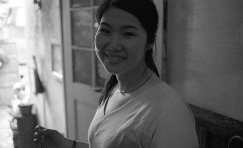 Portrait of smiling young woman