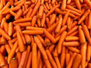 Full frame shot of carrots at market stall