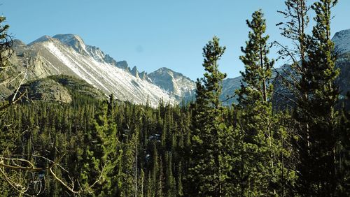 Scenic view of mountains against clear sky