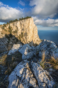 Rocky plateau close to ai-petri peack of crimean mountains