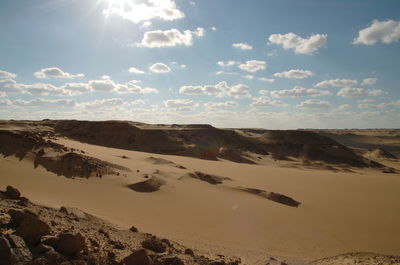 Scenic view of desert against sky