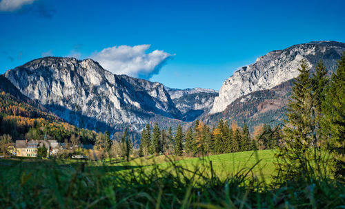 Scenic view of mountains against sky