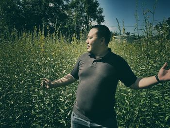 Man standing on field