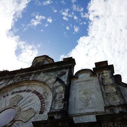 Low angle view of temple against sky