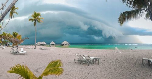 Scenic view of beach against sky