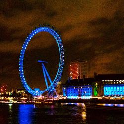 Illuminated city at night