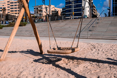 High angle view of empty playground