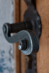 Close-up of metal door