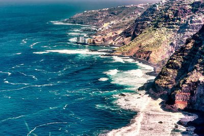 High angle view of beach