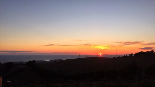 Scenic view of sea at sunset