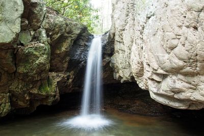 Scenic view of waterfall