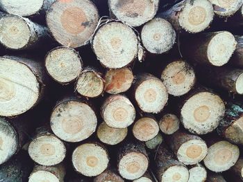 Full frame shot of logs