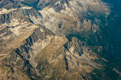 High angle view of snowcapped mountain range