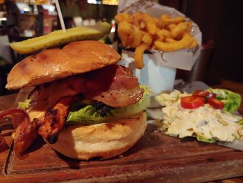 Close-up of food on table
