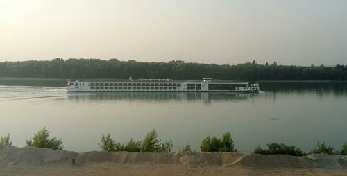 Scenic view of lake against clear sky