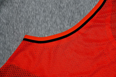 Close-up of red and gray textile