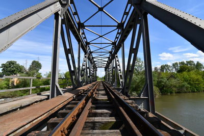 Railway bridge against sky