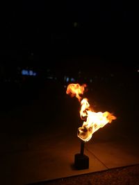 Close-up of bonfire at night
