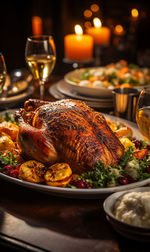 Close-up of food on table