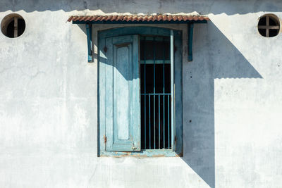 Closed window of house