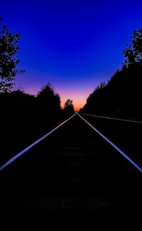 Railroad track at night