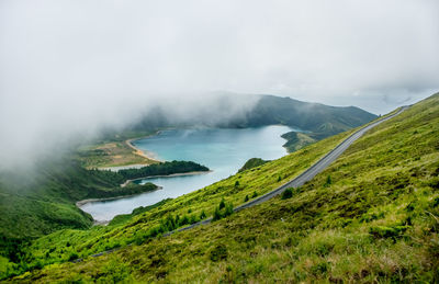 Scenic view of mountains against sky