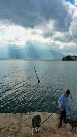 View of sea against cloudy sky