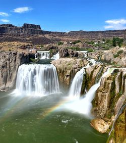 Scenic view of waterfall