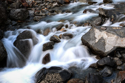 Scenic view of waterfall in forest