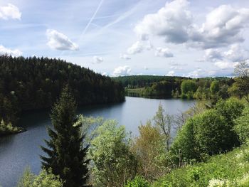 Scenic view of river against sky