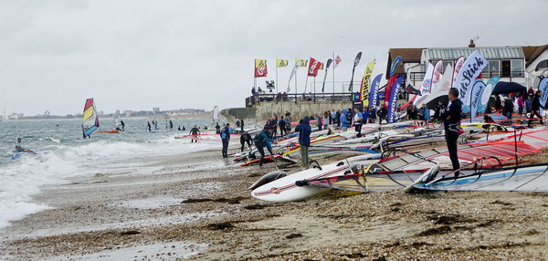 Tourists on beach