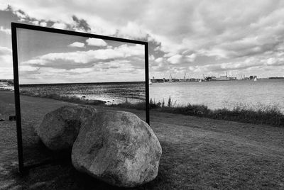 View of sea against cloudy sky